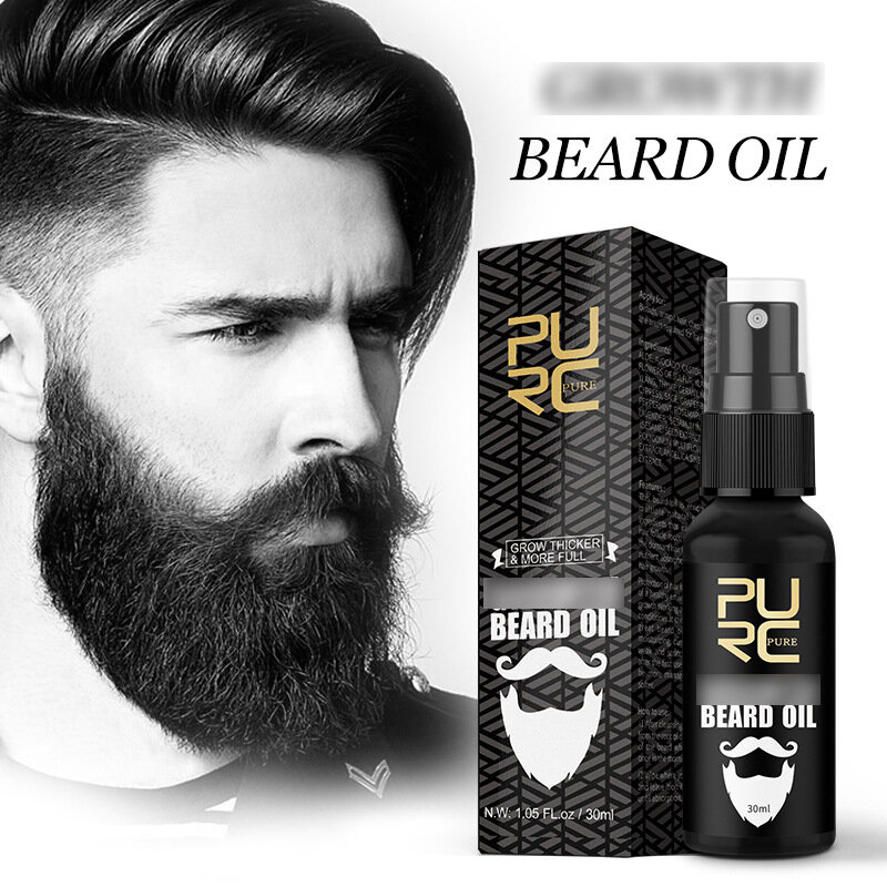 PURC Growth Beard Oil Grow Beard thicker & more full thicken Hair Beard Oil