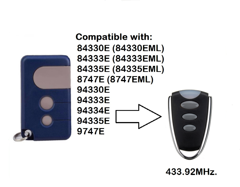 The remote for 84335E 84330E 94335E garage door remote control 433.92mhz
