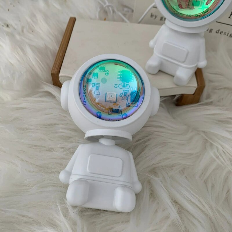 Thpensai Robot Zonsondergang Licht, Oplaadbare, Astronaut 'S Rainbow Projectie Zonsondergang Licht, Slaapkamer Mini Tafellamp, kerstcadeau,