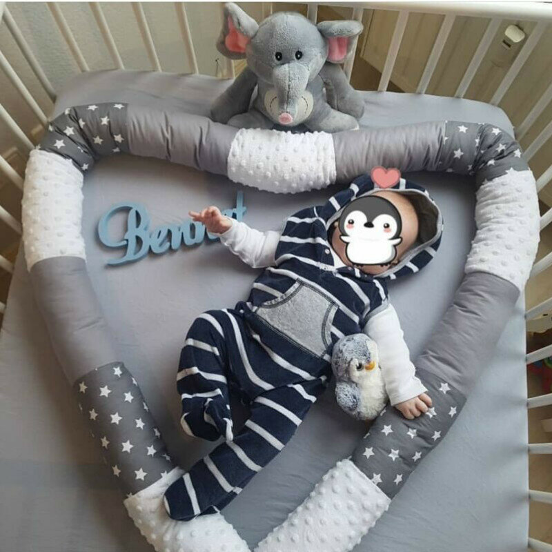 Parachoques de cama de bebé para cuna de recién nacido, Protector de cuna suave y grueso de nórdico, cojín de cuna de retales de algodón para niño, decoración de habitación segura para dormir