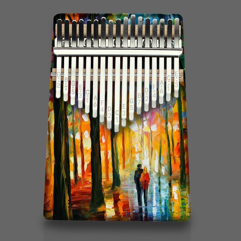 Bel suono creativo principiante dito 17 toni Kalimba Piano dipinto su bianco strumento musicale pollice pianoforte intero in legno