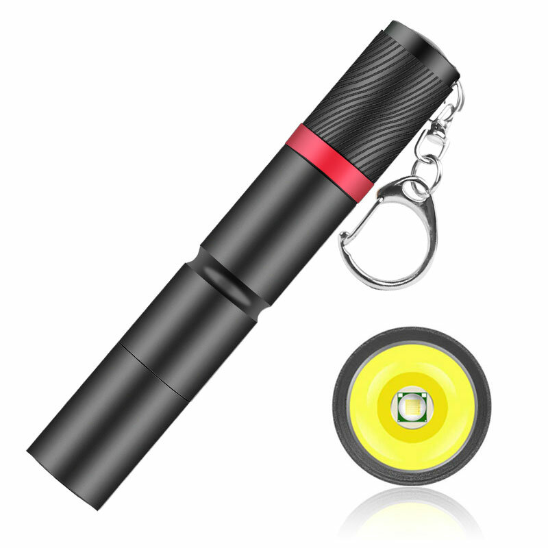 Xpe brilho lanterna mini portátil bolso ao ar livre foco fixo 3 modos zoom lanterna com caneta clipe/pendurar fivela