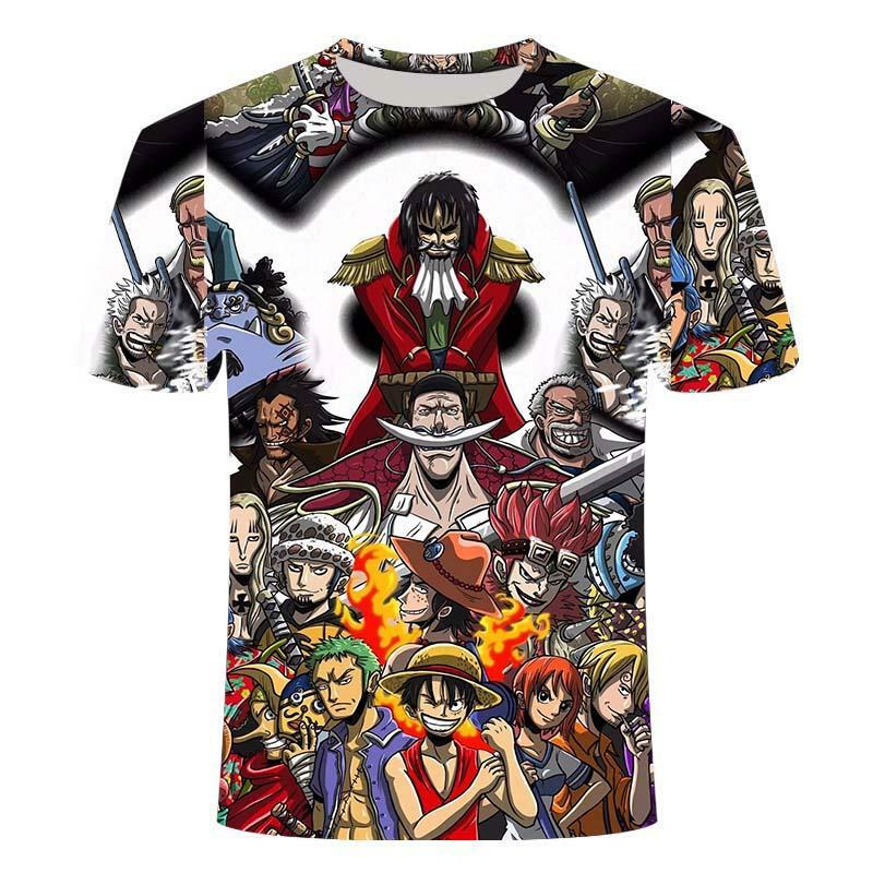 Kaus Anime Jepang Kaus Pria One Piece Kaus Grafis Manga Butik Nyaman Musim Panas untuk Pria Pakaian Atasan Anime
