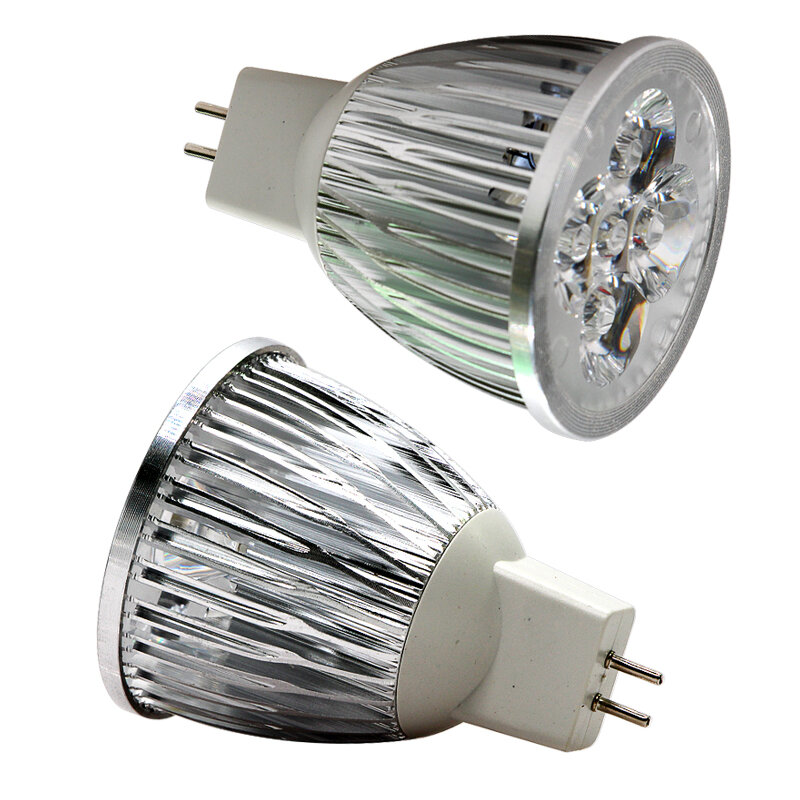 Ampolla MR16-foco LED de aluminio superbrillante, lámpara de techo para el hogar, 5W, CA, CC, 12v, 24 v, 12, 24 voltios, Bombilla de 1W de alta potencia