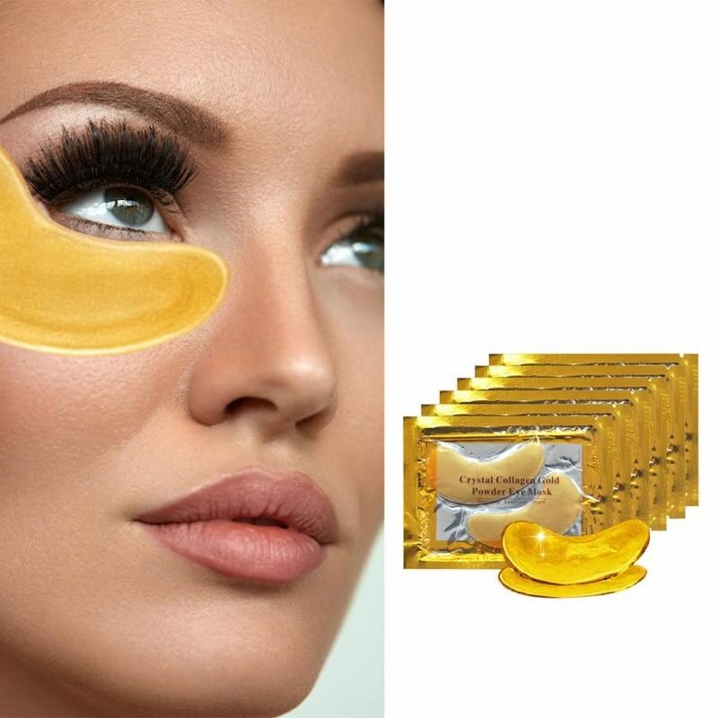 Masker Mata Bubuk Emas Kolagen Kristal Anti Penuaan Lingkaran Hitam Jerawat Patch Kecantikan untuk Perawatan Kulit Mata Kosmetik Korea 40P = 20 Pasang