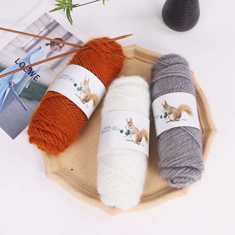 75g Squirrel Cashmere Yarn Crochet Yarn Middle Tick Knitting Wool Hand Kinting Wool  Thread Skeins For DIY Winter Hat Scarf