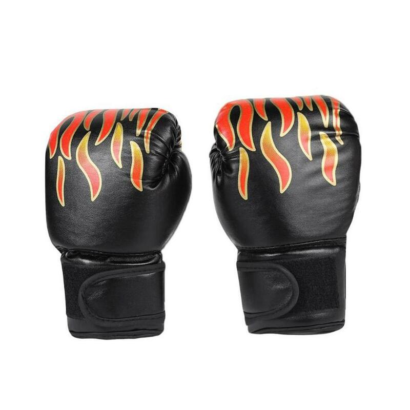 1 paar Kinder Kinder Boxen Handschuhe Flamme Mesh Atmungsaktive PU Leder Ausbildung Kampf Handschuhe Sanda Boxing Trainings Handschuhe