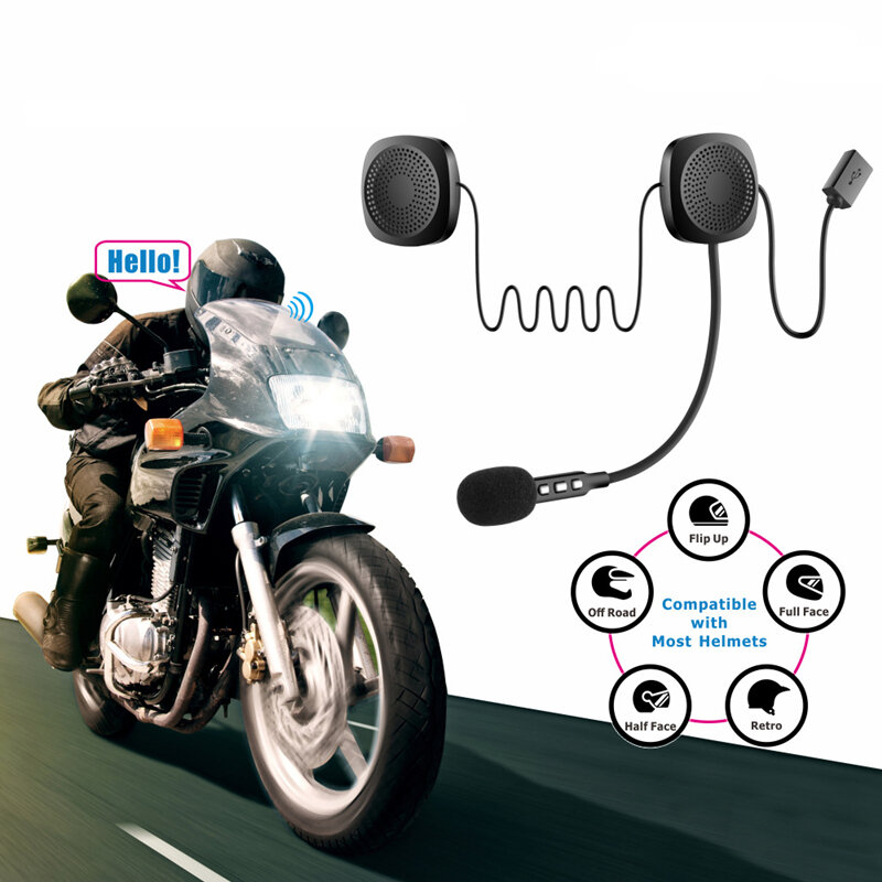 Zestaw słuchawkowy Bluetooth do kasku motocyklowego automatycznie odbiera połączenie, jeżdżąc zestawem słuchawkowym Bluetooth