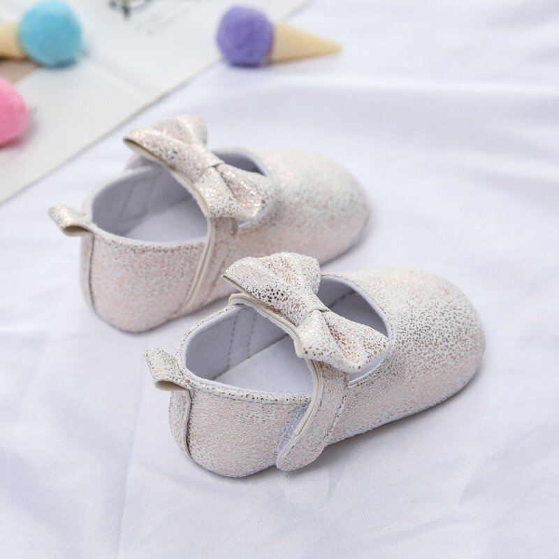 Newborn Baby Girl Infant Anit-slip Breathable Toddler Shoes Sweet Bow Princess Footwear Shallow Crib Party First Walker Shoes