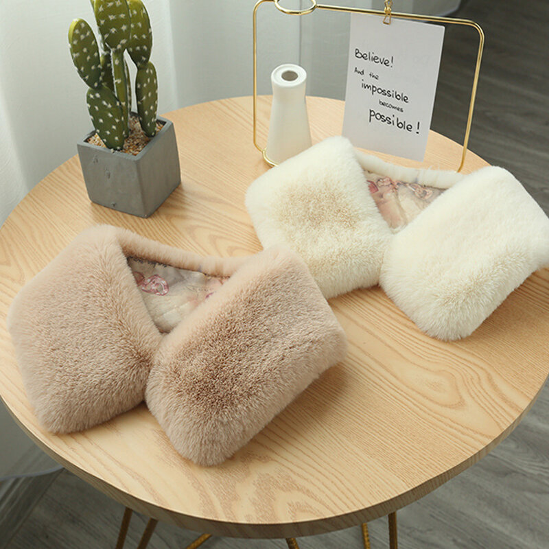 Winter faux Rex rabbit Fur Collar For jackets hood Women men Coat Fur Scarves Luxury decor High Quality Scarf