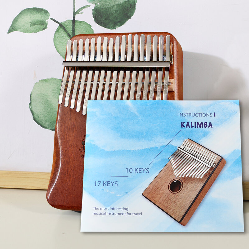 칼림바 악기 가이드, 두꺼운 버전 엄지 피아노 텍스트 번호가 매겨진 음악 표기법 텍스트 음악 책 악기 가이드