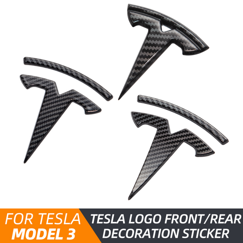 Autocollant logo de voiture pour Tesla modèle 3, accessoires pour volant avant et arrière