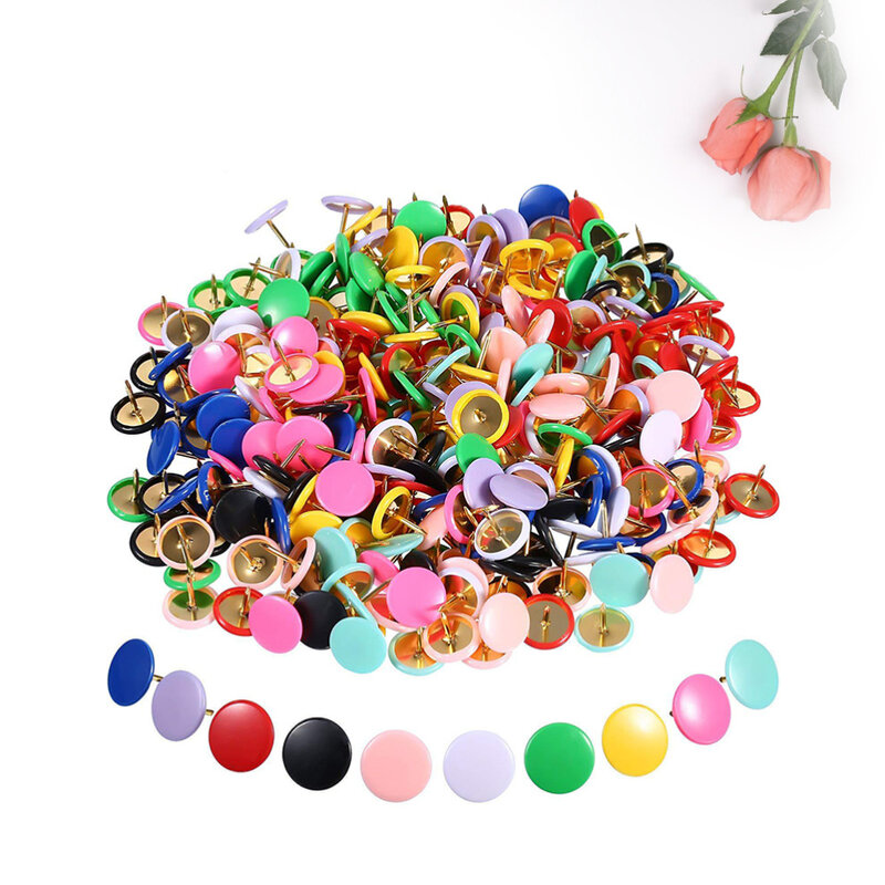 300pcs Colorful Thumbtack Set Beautiful Thumbtack for Home School Office (10 Grid Package, 10 Color)