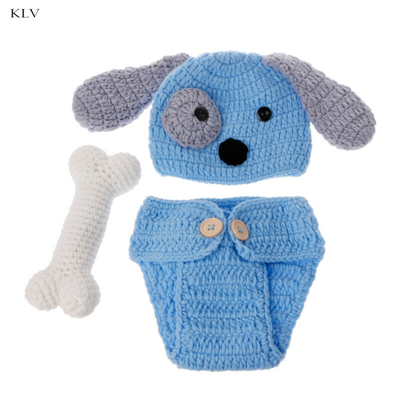 Newborn Photography Props Lovely Dog Costume Set knitting studio photography Cute photography clothes