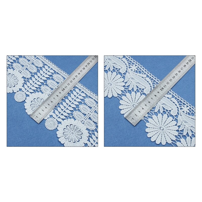 X3ue 10 jardas laço branco fita tecido banda rendas suprimentos de casamento diy artesanal vestuário presente embrulho bordado tipo renda