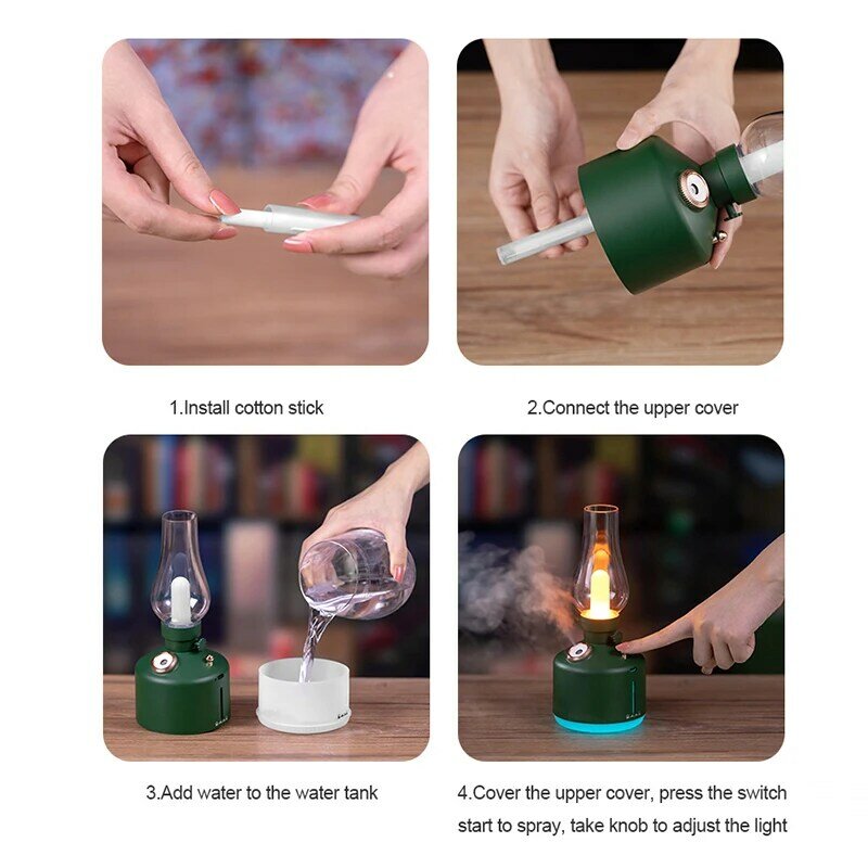 2021New płomień nawilżacz powietrza bezprzewodowy rozpylacz zapachów USB akumulator olejku 7 kolorowe światła fajne mgły na prezent na boże narodzenie