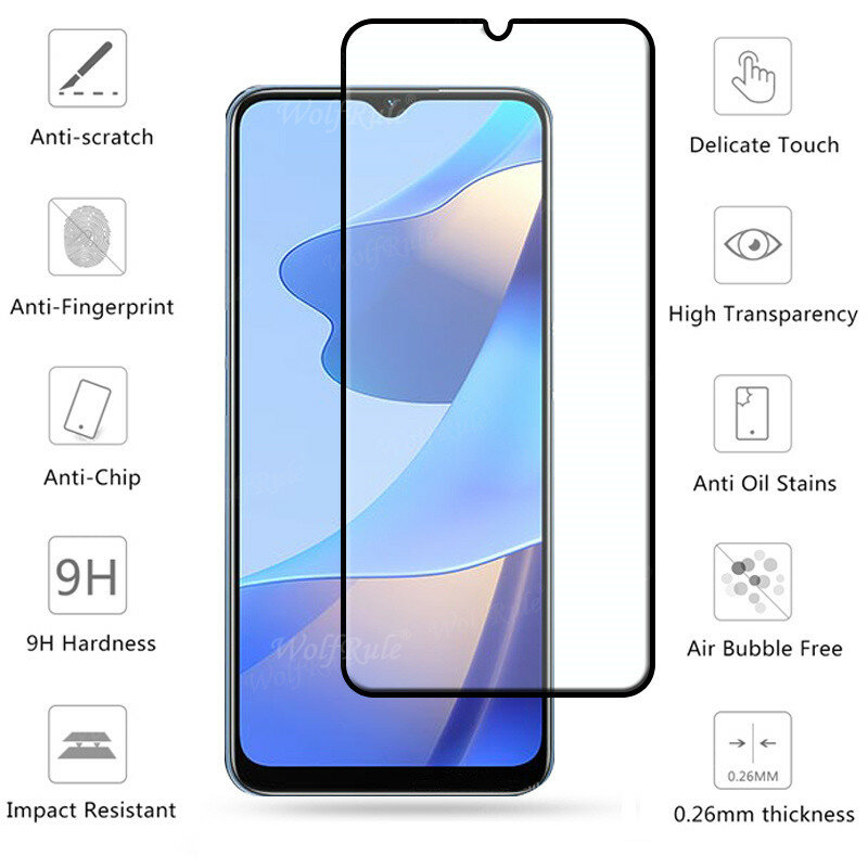 4-in-1 For OPPO A16 Glass For OPPO A16 A 16 Tempered Glass Full Cover Screen Protector For OPPO A53 A92 A72 A52 A16 Lens Glass