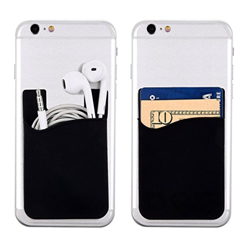 1PCS 접착제 신용 포켓 휴대 전화 홀더 ID 카드 지갑 스토리지 슬림 케이스 스티커 실리콘 핸드폰 카드 가방 지갑 지갑