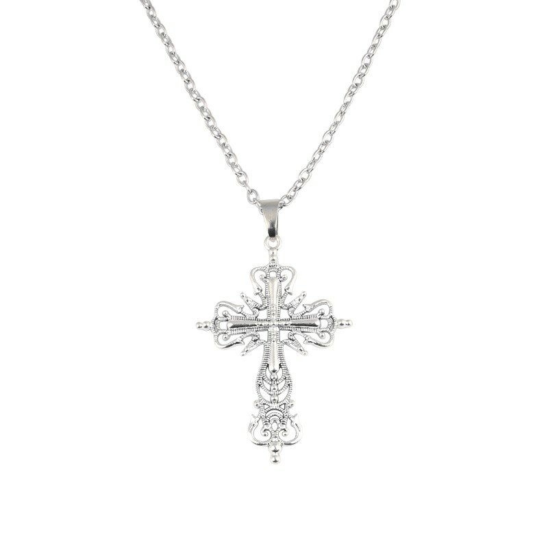 Ожерелье в готическом темном стиле с подвеской-крестом, модное ожерелье в готическом стиле для женщин и мужчин, дизайнерская бижутерия, мис...