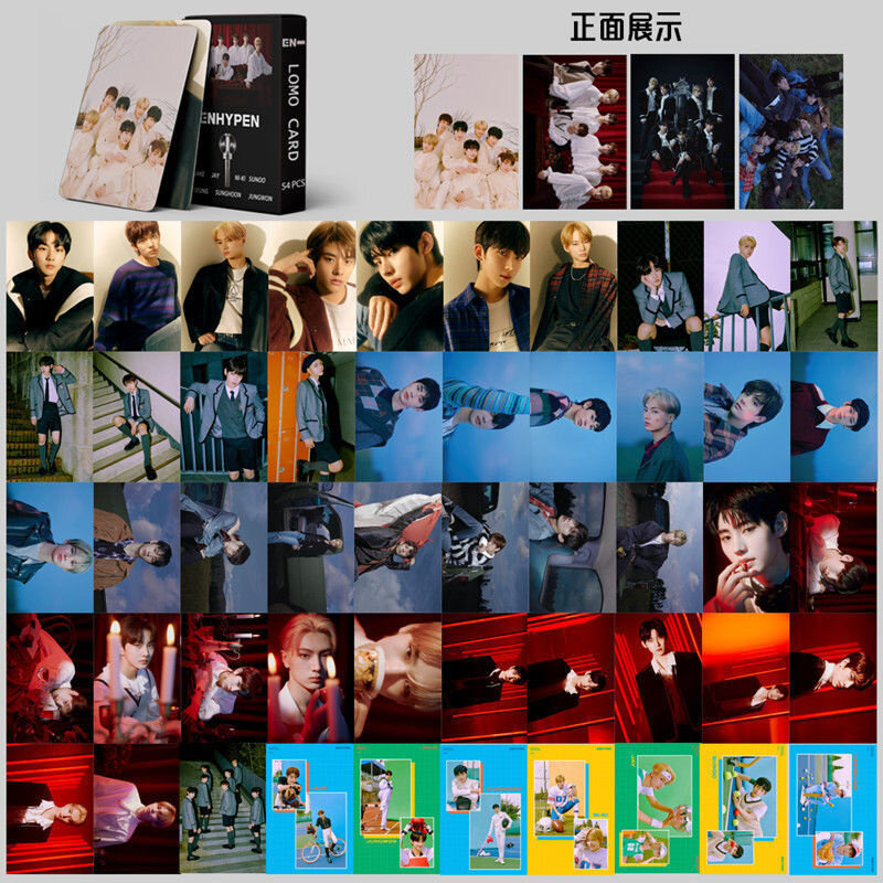 54ピース/セットkpop enhypen photocards jungwonジェイlomoカードhd高品質写真カードenhypenためファンのギフトコレクション