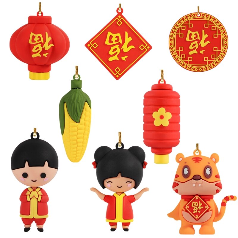 Adornos de decoración para Festival de Primavera chino, farol de maíz para niño y niña FU, borlas colgantes para decoración del hogar, regalo de Año Nuevo 2022