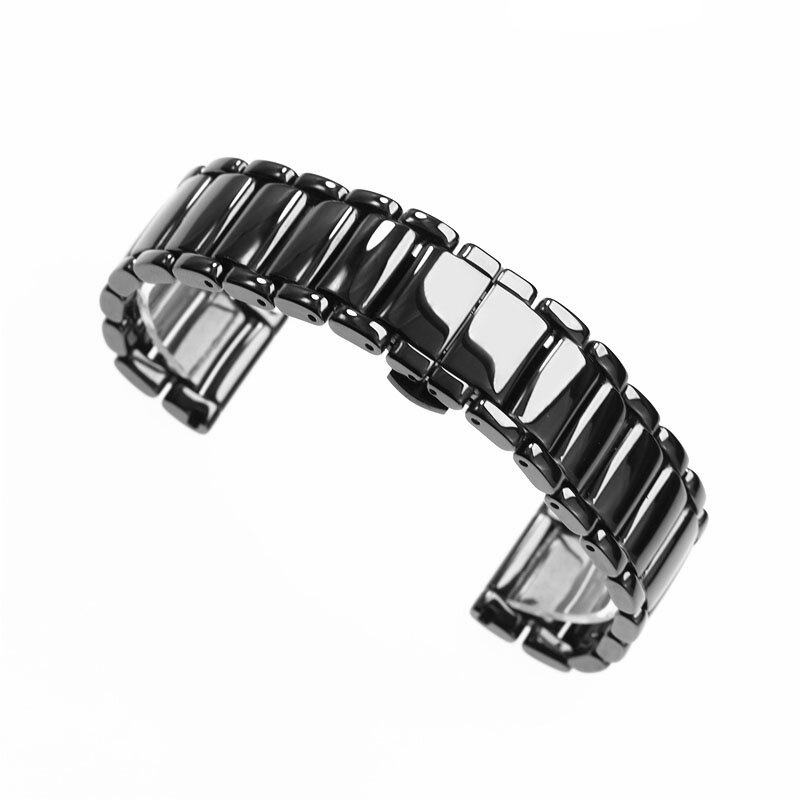 22 millimetri nero di alta qualità luminoso cinturino in ceramica braccialetto cinturini per Armani orologio AR1507 AR1509 AR1499 orologio in ceramica