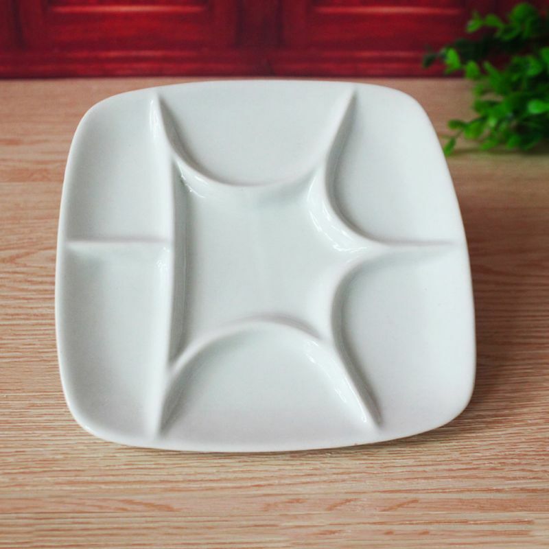 7-dobrze kwadratowy biały ceramiczny artysty paleta farb do akwareli gwasz akrylowe