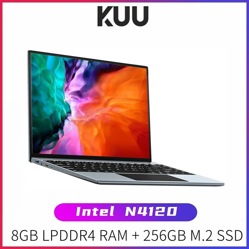 KUU YoBook Pro portátiles de 13,5 pulgadas 3K IPS huella Intel Celeron N4120 8G DDR4 RAM 256G SSD Win10 WiFi tipo-C Notebook