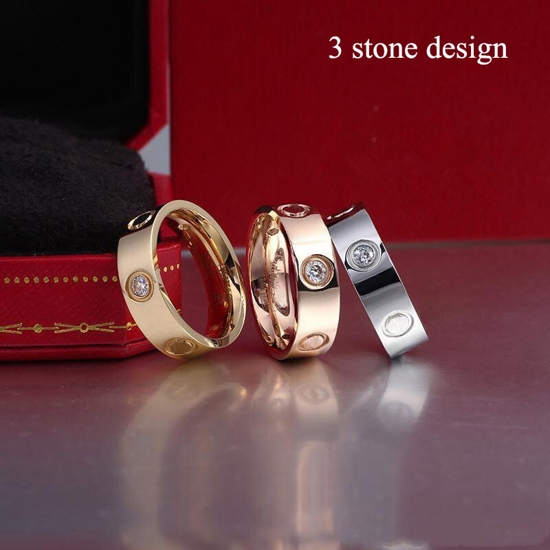 Anello d'amore per donna anello per coppie in oro moda viti di cristallo anello nuziale in acciaio regali da uomo per donna accessori Punk