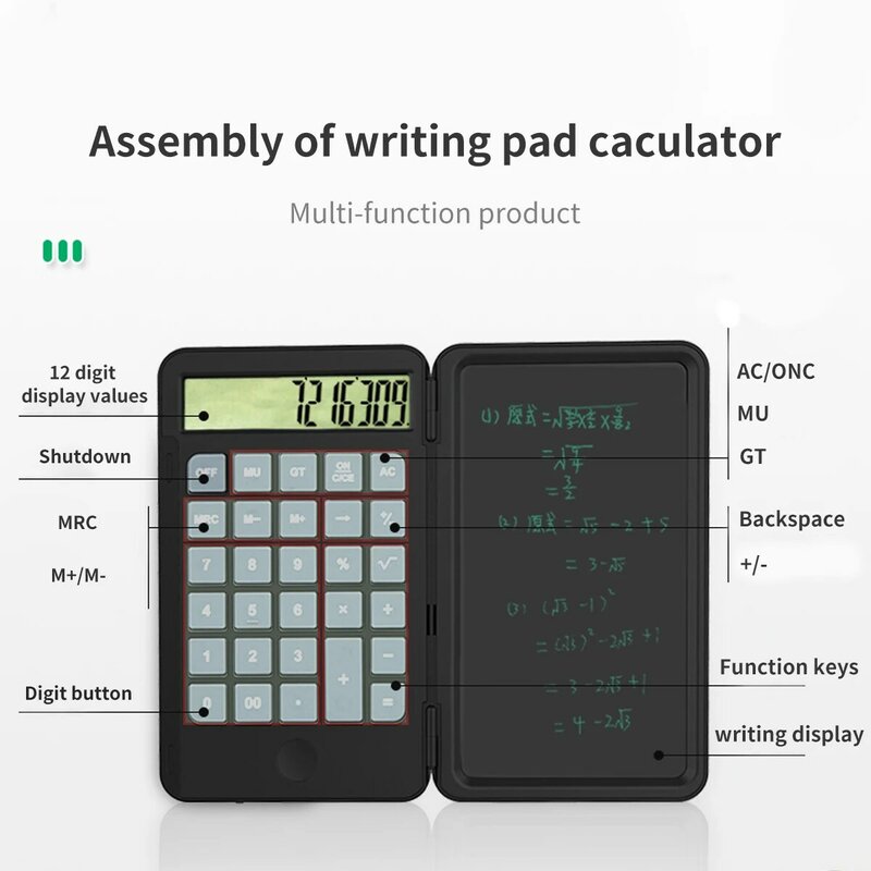 6.5 Inci Lcd Menulis Digital Lcd Papan Tablet Memo Catatan Pad Saku Ilmiah Siswa Keuangan Ditambah Grafik Kantor Kalkulator