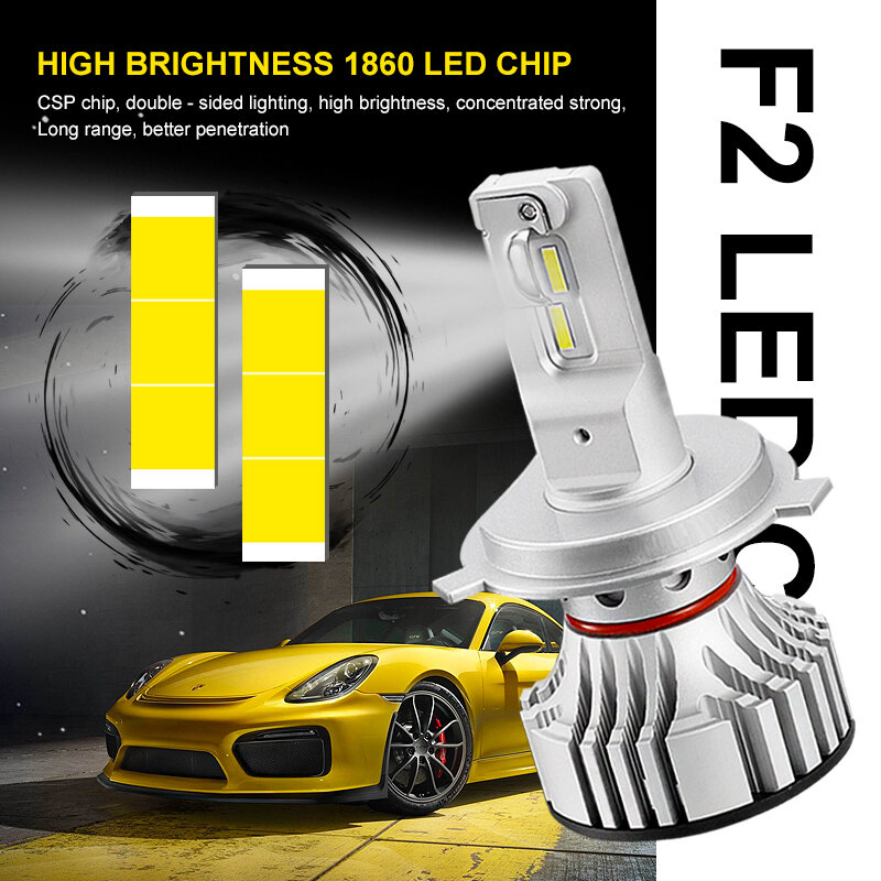 Pes-lâmpadas de led para carro ores f2, h4, h7, h8, h11, 9005, 9006, h1, 880, csp, chip, 72w, lm, canbus, luz de neblina