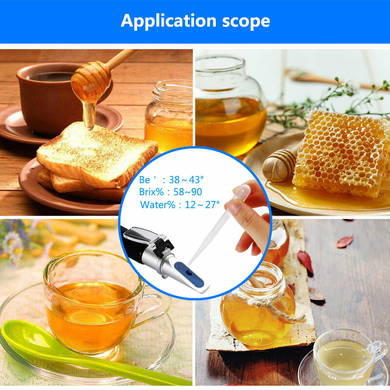Yieryi-refractómetro de vino de miel portátil, probador de apicultura, atc, 58 ~ 90% Brix 38 ~ 43 Be Baume, nuevo