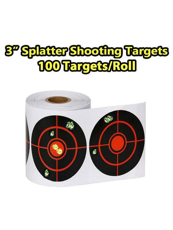 100/250 Buah/Stiker Tembak Target Percikan Gulung Pemasangan Mudah untuk Menembak Di Dalam Ruangan/Luar Ruangan Memanah 1 Sasaran Tembak Gulungan