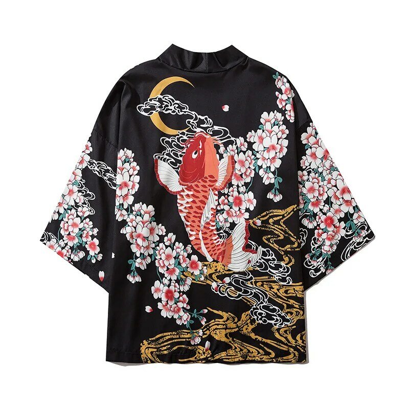 Kimono Oriental de moda japonesa para hombre y mujer, cárdigan Haori Samurai Yukata, ropa de calle diaria de alta calidad