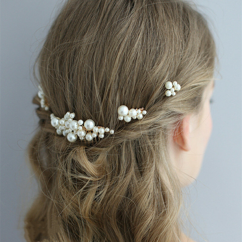 Peine de pelo nupcial con perlas para mujer, joyería hecha a mano, Tiara de boda, adornos para el cabello hechos a mano, accesorios para el cabello
