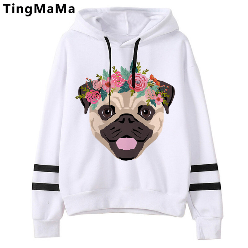 Pug cachorro pugs hoodies homem streetwear impresso masculino hoddies roupas coréia mais tamanho