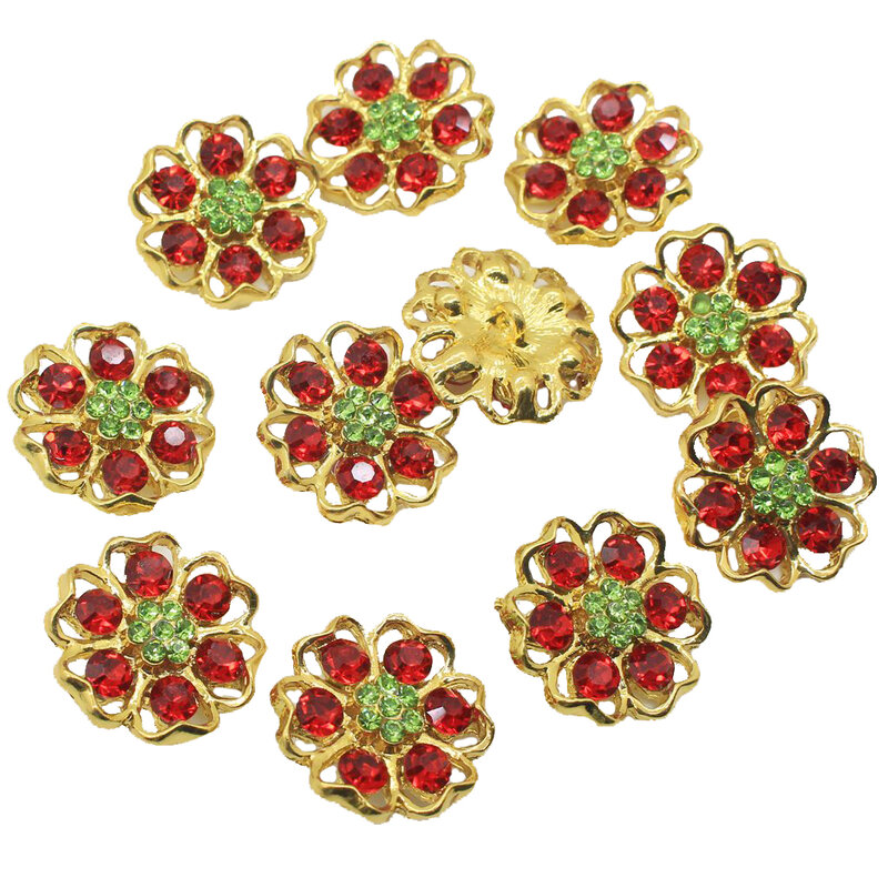 10 piezas de botones de costura de adorno de diamantes de imitación de flores de cristal para decoración artesanal