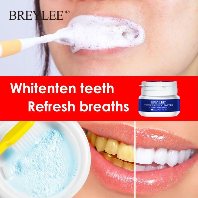 BREYLEE-Polvo para blanquear los dientes, Gel para higiene bucal, elimina las manchas de placa, pasta de dientes, herramientas dentales, 30g