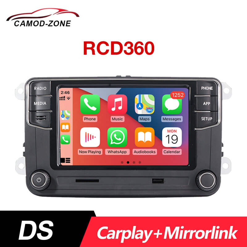 CarPlay Stereo Mobil DS RCD360 Headunit Radio Mobil RCD330 untuk VW Golf Polo MK5 MK6 Passat B6 B7 EOS 17G 035 280