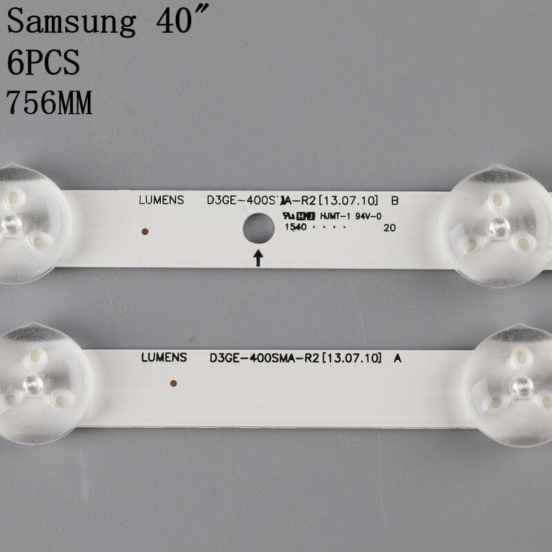 Tira de luces LED, accesorio para Samsung UE40H6203AK, D3GE-400SMA-R2, D3GE-400SMB-R3, BN96-28767B, BN96-28766A, 3 unidades, 13LED, nuevo kit