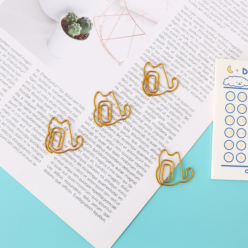 Elefante chinchila modelagem clipe de papel ouro bookmark decoração material de escritório estudante clipes de papel decorativo bonito clipes de papel