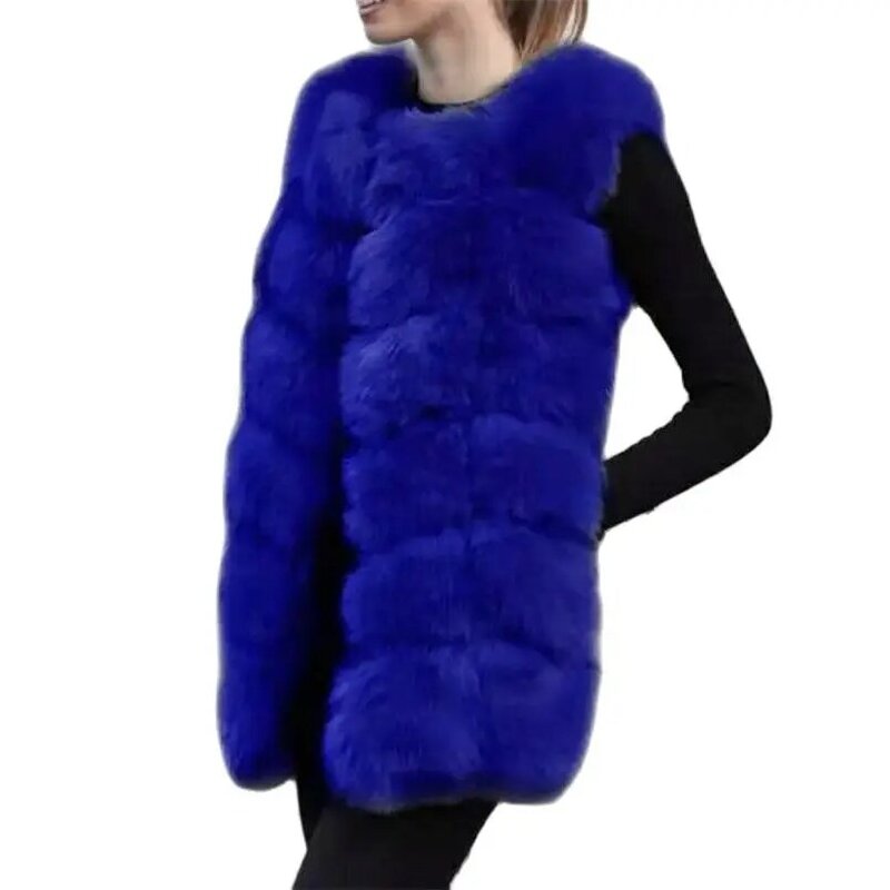 Chaleco de piel sintética para mujer, abrigo de piel falsa, chaqueta sin mangas de lujo, chaleco de moda, abrigo de oso de peluche peludo, chaqueta de invierno
