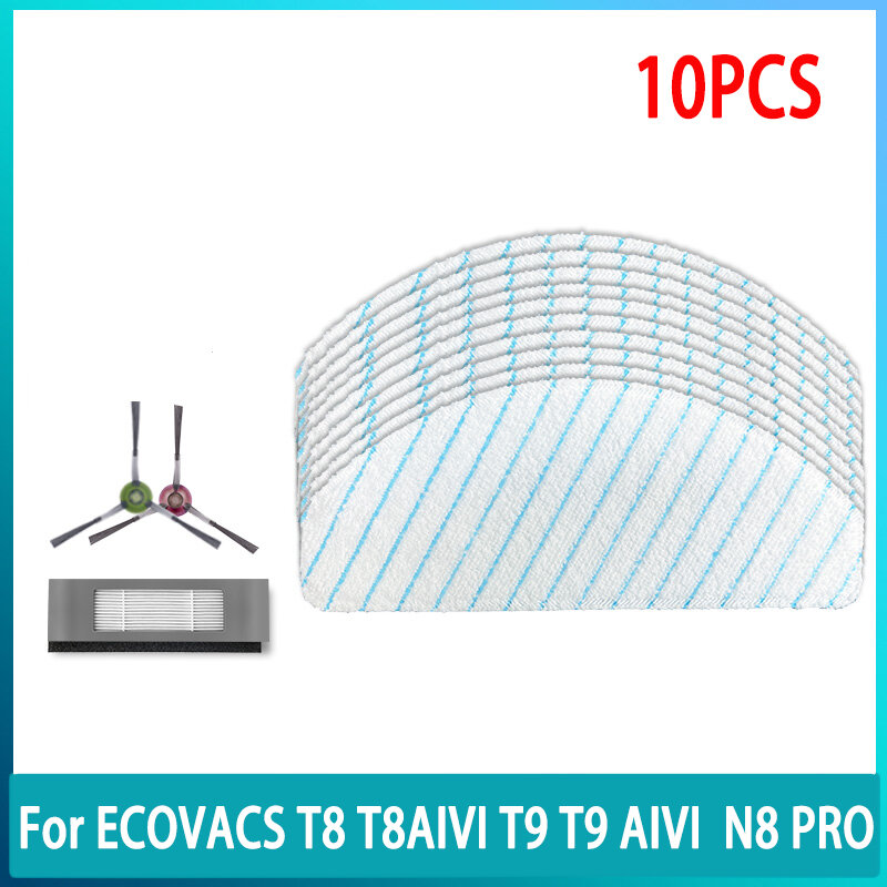 Almohadillas de microfibra para aspiradora ECOVACS DEEBOT OZMO T8 T8 AIVI T9 AIVI, Accesorios lavables para fregar, Trapos de tela