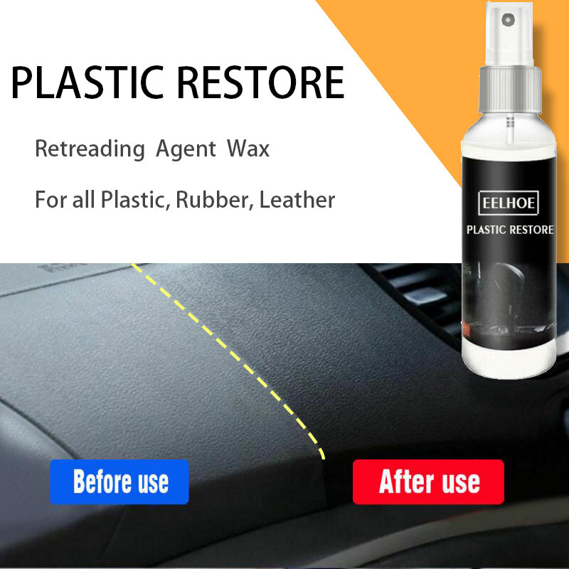 30Ml Auto Plastic Restorer Interieur Onderdelen Retoucheren Middel Reparatie Retoucheren Wax Instrument Panel Wax Agent Plastic Onderhoud