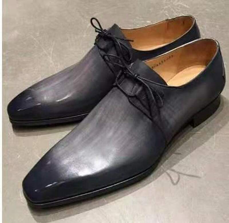 Zapatos De vestir De piel sintética con cordones para Hombre, calzado informal clásico Retro, negocios, AG004