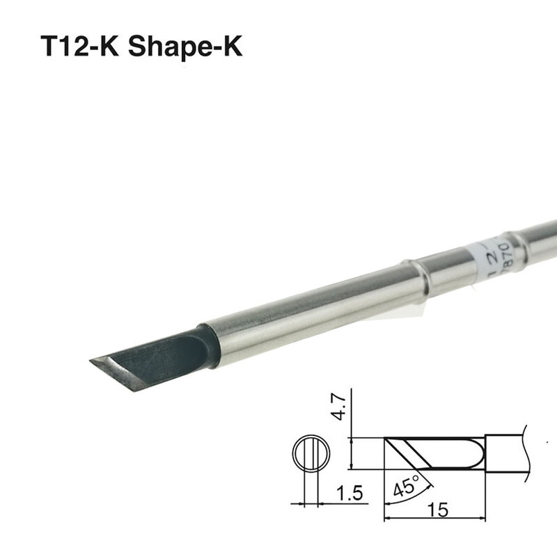 T12-K طرف مكواة لحام عالية الجودة للاستخدام 951 952 لمحطة لحام هاكو T12 7s أدوات لحام القصدير تذوب