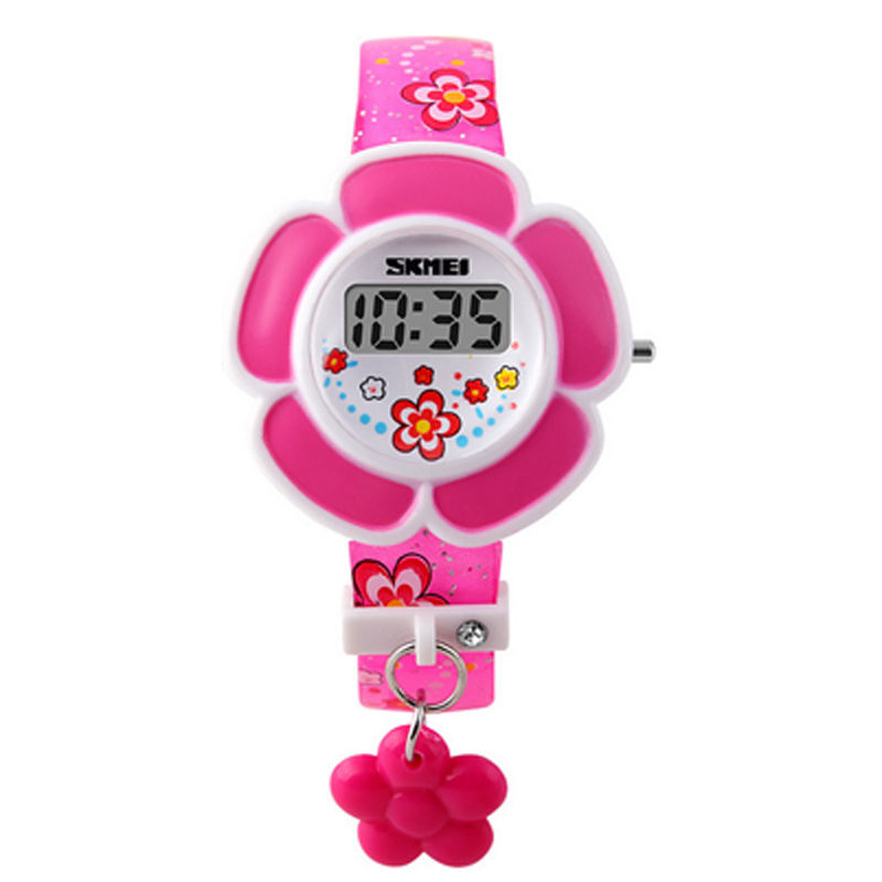 Children's Flower Electronic Digital Watch 3D Cute Cartoon Waterproof Wristwatch Kids Girls Wrist Watches