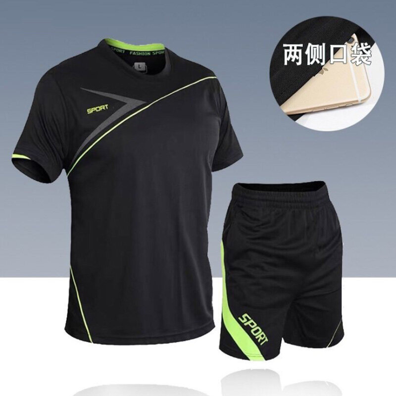 Camiseta deportiva para correr de manga corta, conjunto deportivo de secado rápido, ropa para gimnasio, 5XL