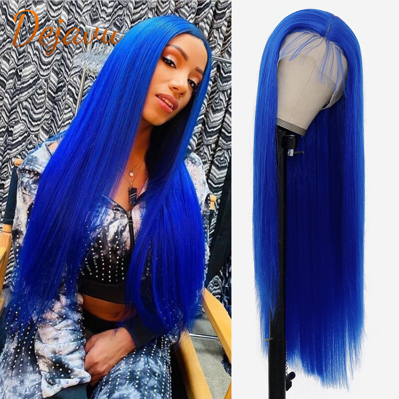 613 blau Farbe Gerade Menschenhaar Perücken 13x4 Frontal Perücke 28 Zoll 613 Spitze Front Perücken PrePlucked Brasilianische remy Haar für Frauen