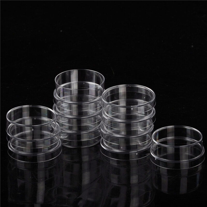 10 pièces/lot boîtes de pétri stériles pratiques avec couvercles pour plaque de laboratoire fournitures de laboratoire d'instruments chimiques de levure bactérienne